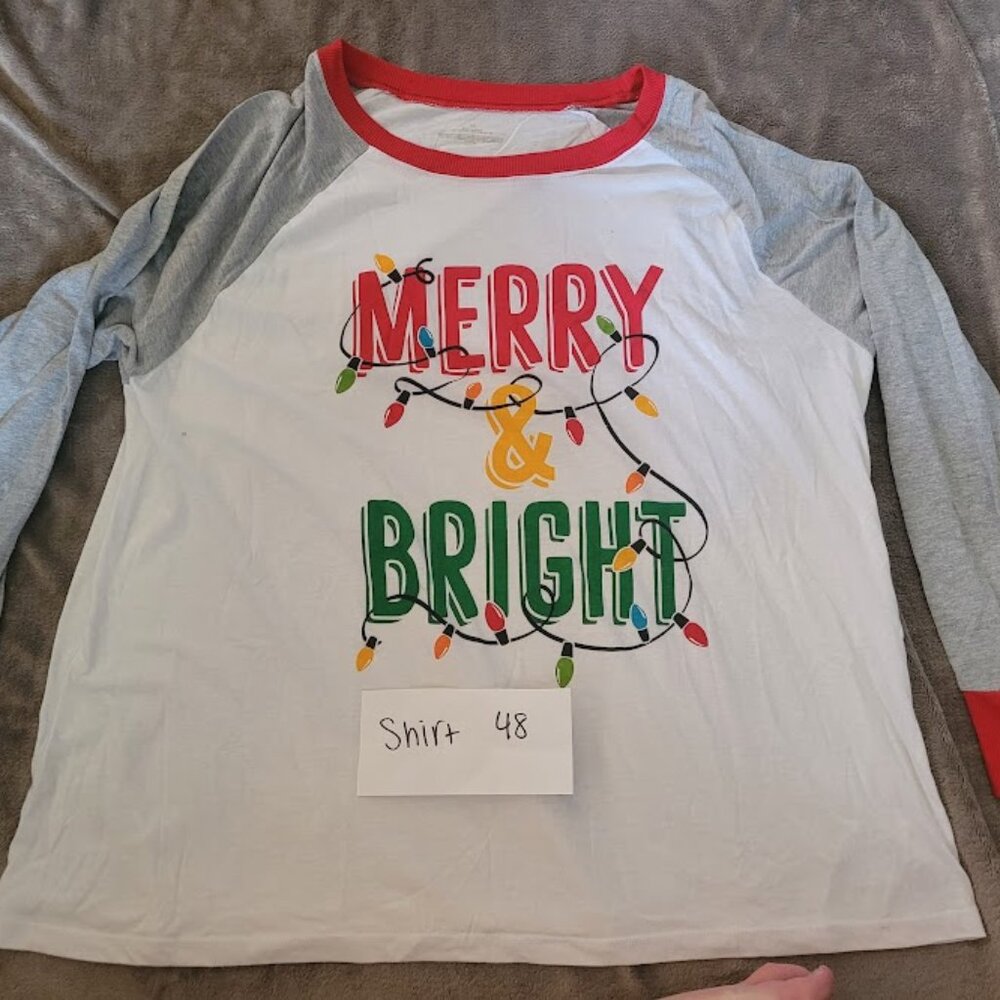 (SHIRT 48) - Women’s Long Sleeve Christmas Shirt